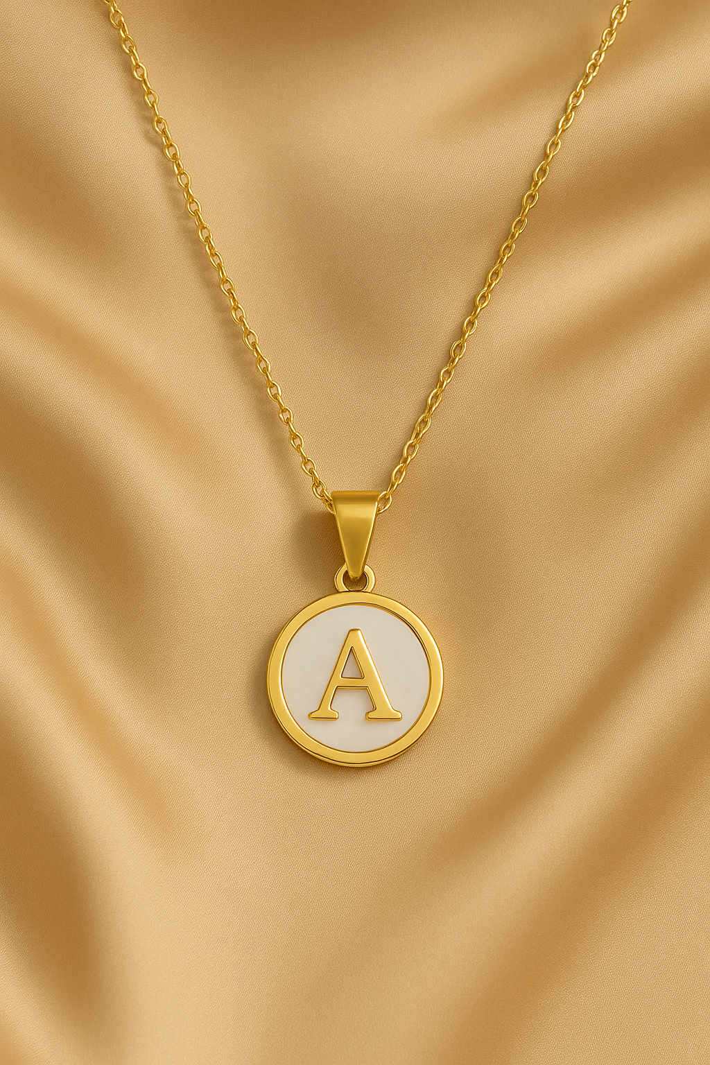 Seashell Initial Letter Necklace – Personalized Shell Charm Pendant