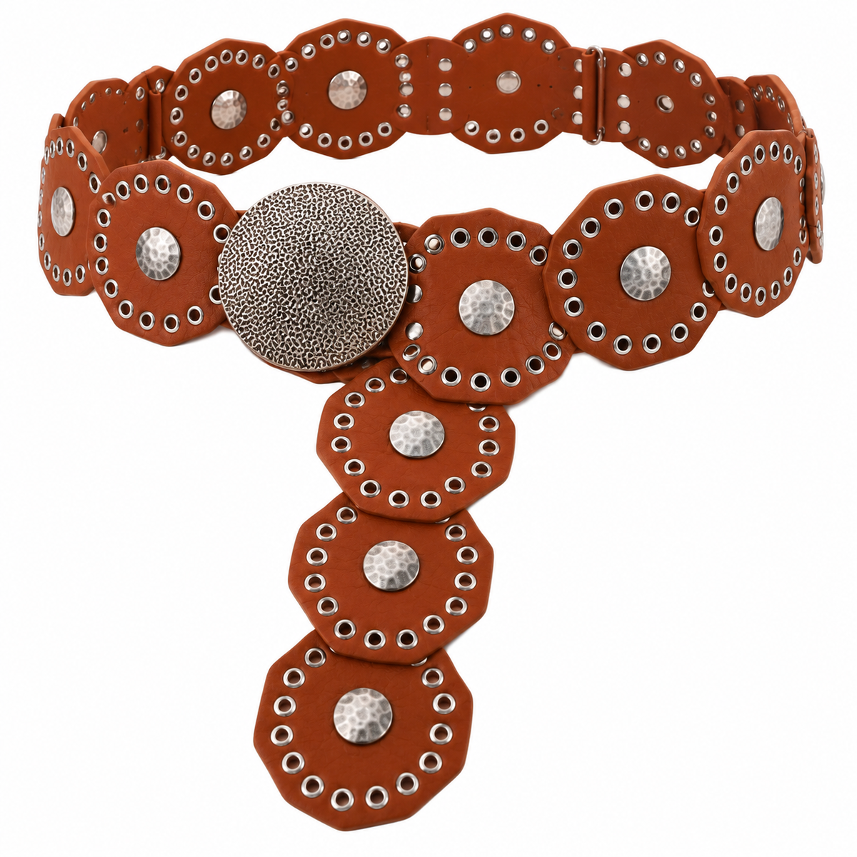 Western Heritage Statement Concho Belt – Black & Cognac