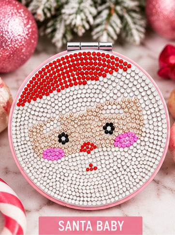 Christmas Sparkle Rhinestone Compact Mirrors | 4 Festive Designs