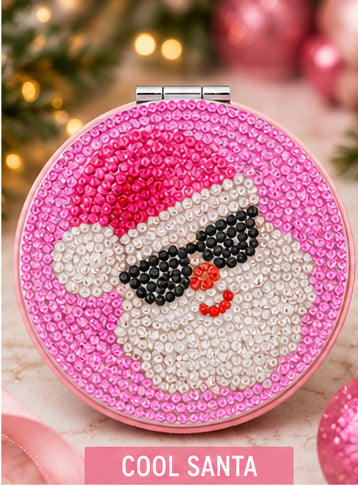 Christmas Sparkle Rhinestone Compact Mirrors | 4 Festive Designs