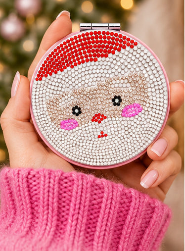 Christmas Sparkle Rhinestone Compact Mirrors | 4 Festive Designs