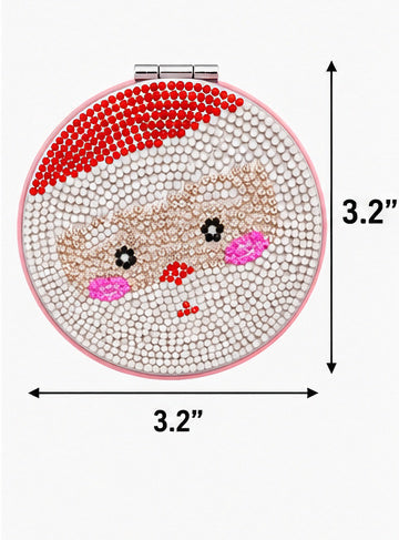 Christmas Sparkle Rhinestone Compact Mirrors | 4 Festive Designs