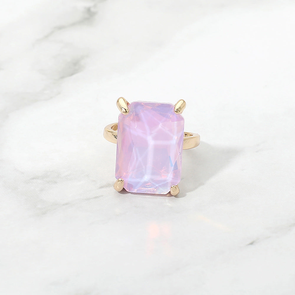 Emerald Radiance Adjustable Crystal Statement Ring