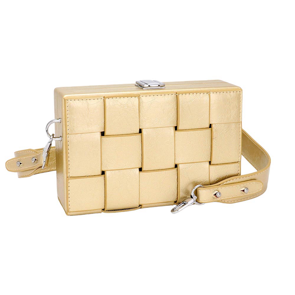 City Weave Structured Box Crossbody Bag