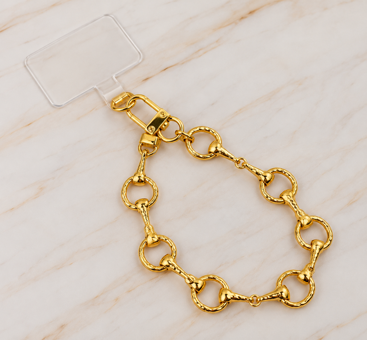 Golden Equestrian Horse Bit Phone Wrist Lanyard