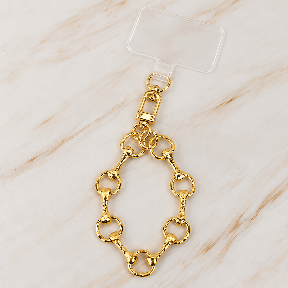 Golden Equestrian Horse Bit Phone Wrist Lanyard