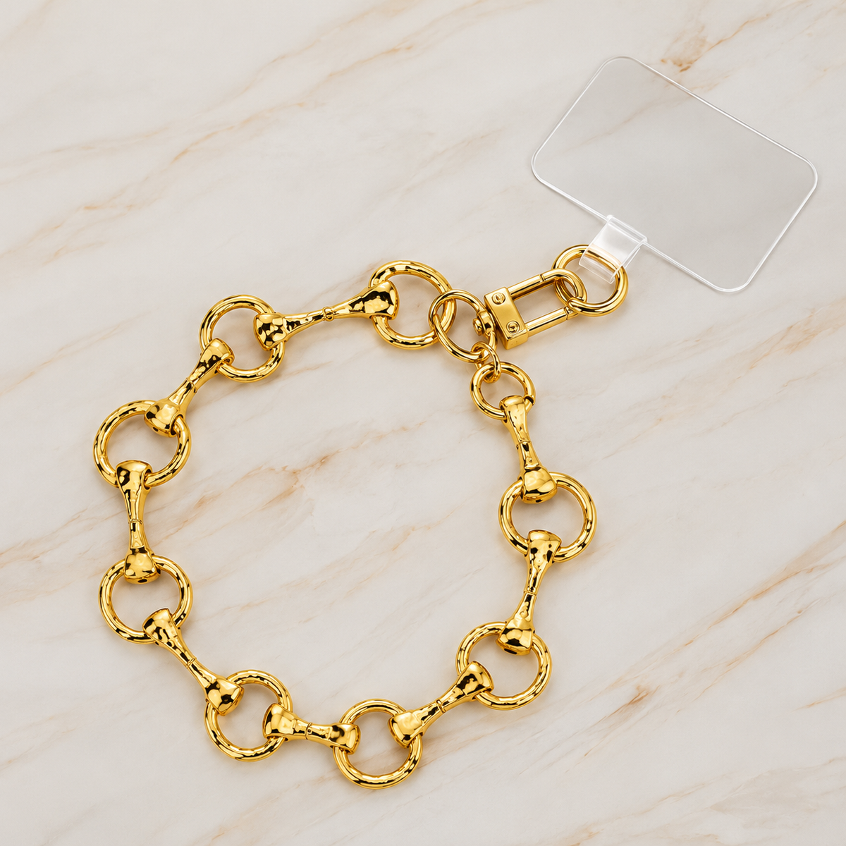 Golden Equestrian Horse Bit Phone Wrist Lanyard