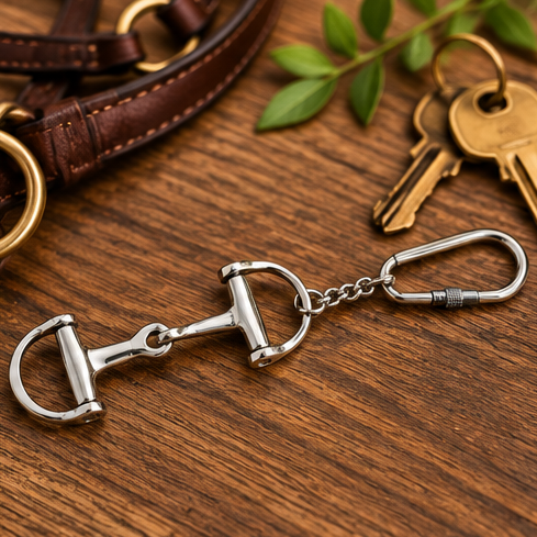 Huntley Equestrian Silver D-Bit Horse Bit Keychain