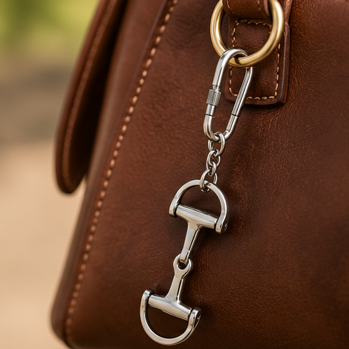 Huntley Equestrian Silver D-Bit Horse Bit Keychain