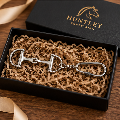 Huntley Equestrian Silver D-Bit Horse Bit Keychain