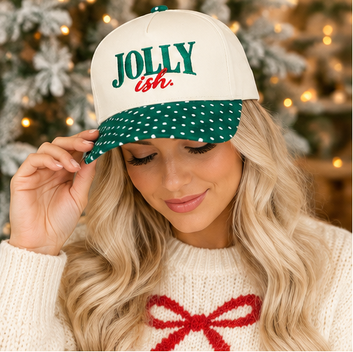Jollyish Polka Dot Christmas Snapback Hat