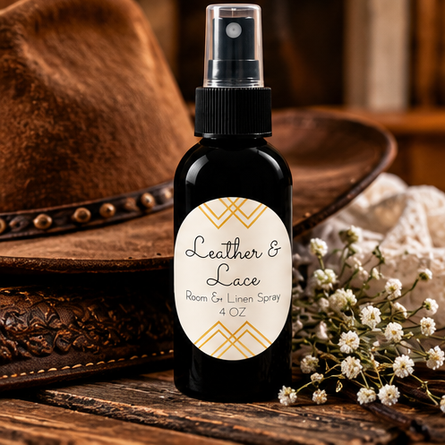 Leather & Lace Room & Linen Spray | Warm Leather & Amber 4 oz
