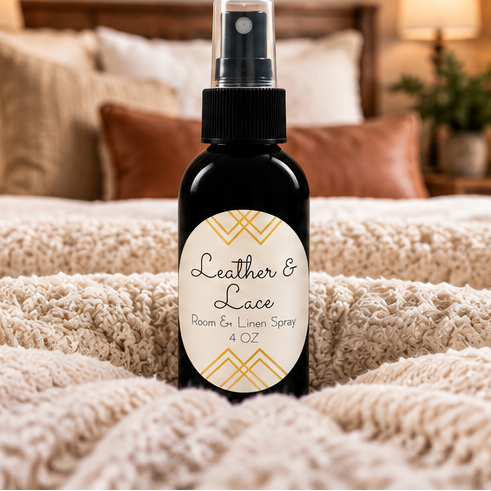 Leather & Lace Room & Linen Spray | Warm Leather & Amber 4 oz