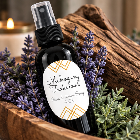 Mahogany Teakwood Room & Linen Spray | Warm Woodsy Home Fragrance – 4 oz