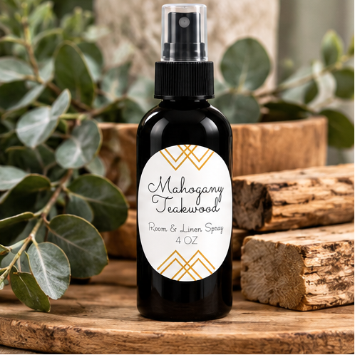 Mahogany Teakwood Room & Linen Spray | Warm Woodsy Home Fragrance – 4 oz