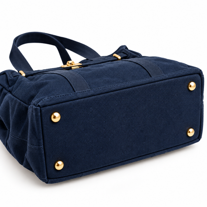 Huntley Equestrian Barnkin Canvas Tote Bag – Classic Navy