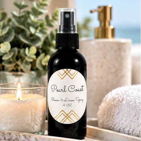 Pearl Coast Room & Linen Spray | Fresh Coastal Eucalyptus Scent – 4 oz