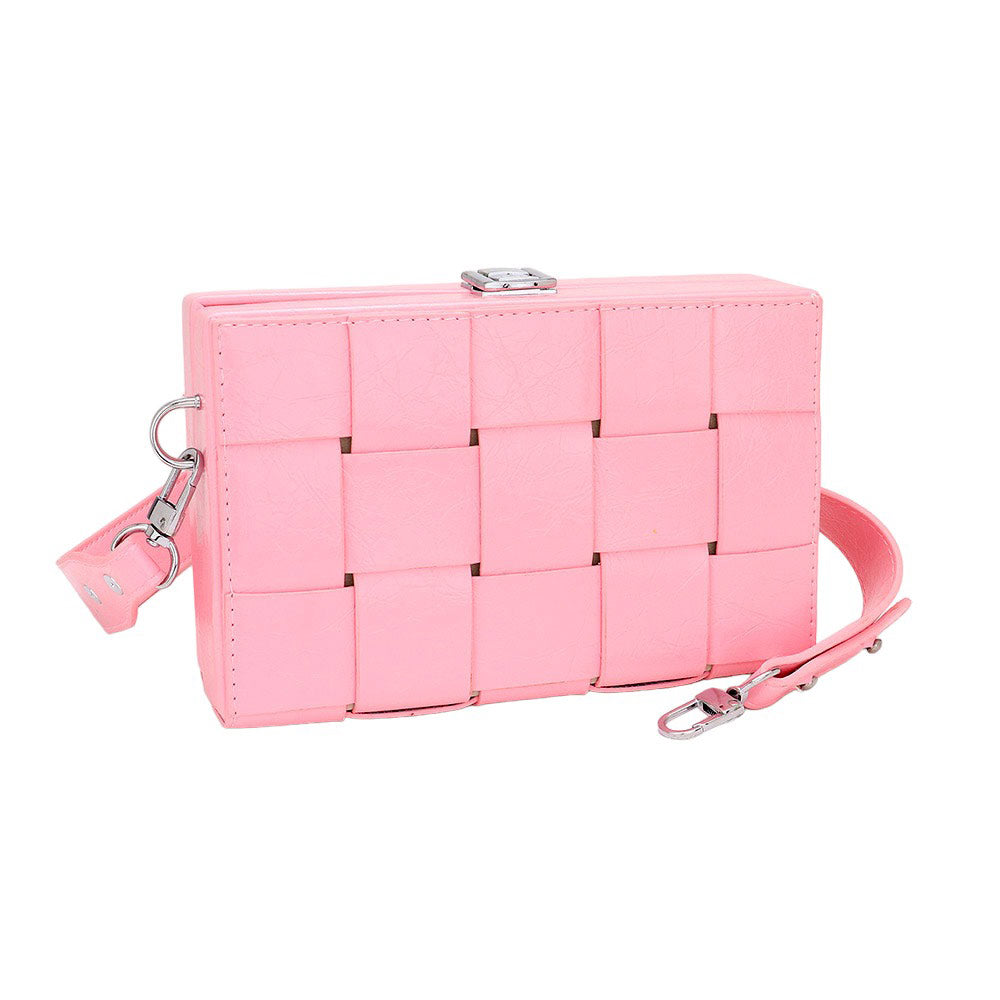 City Weave Structured Box Crossbody Bag
