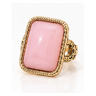 Vintage Rectangular Stone Statement Ring — Antique Gold