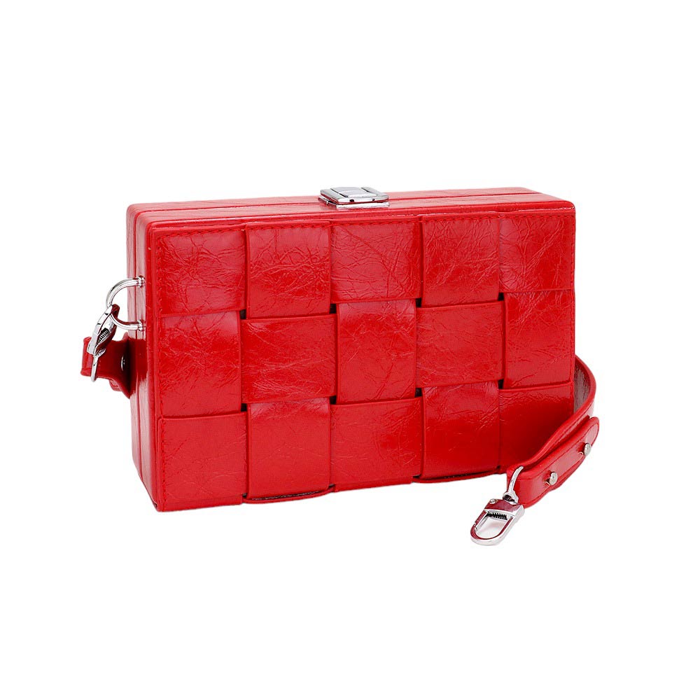 City Weave Structured Box Crossbody Bag