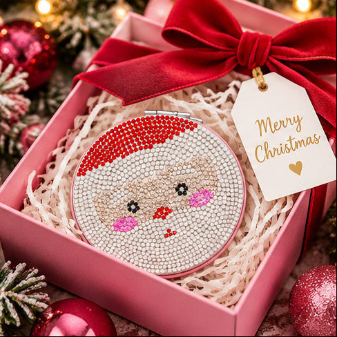 Christmas Sparkle Rhinestone Compact Mirrors | 4 Festive Designs