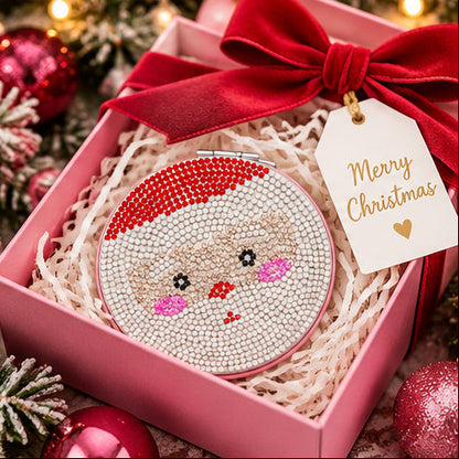 Christmas Sparkle Rhinestone Compact Mirrors | 4 Festive Designs