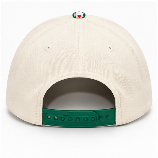 Santa’s Favorite Embroidered Christmas Hat – Green Stripe & Red Heart Snapback