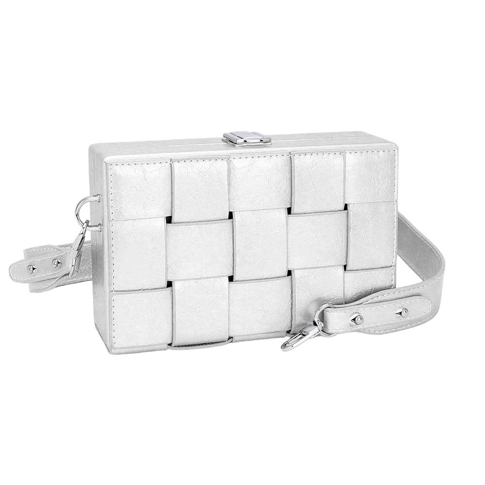 City Weave Structured Box Crossbody Bag