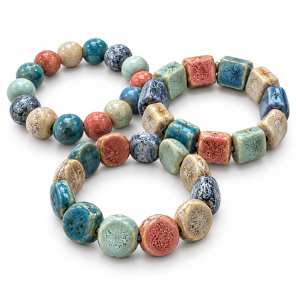 The Coastal Crush Clay Bead Bracelet Stack | Multicolor Set of 3