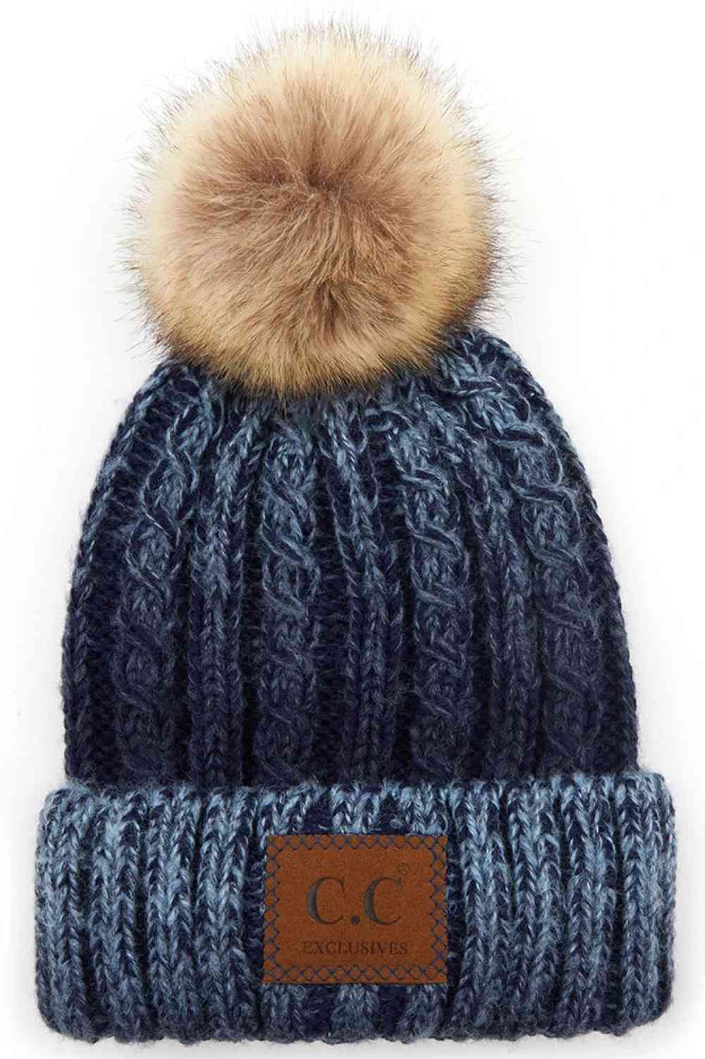 Everly Marled Cable Knit Pom Beanie