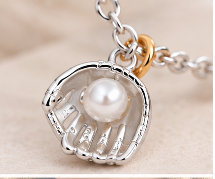 Game Day Darling Baseball Bat & Glove Two-Tone Charm Necklace