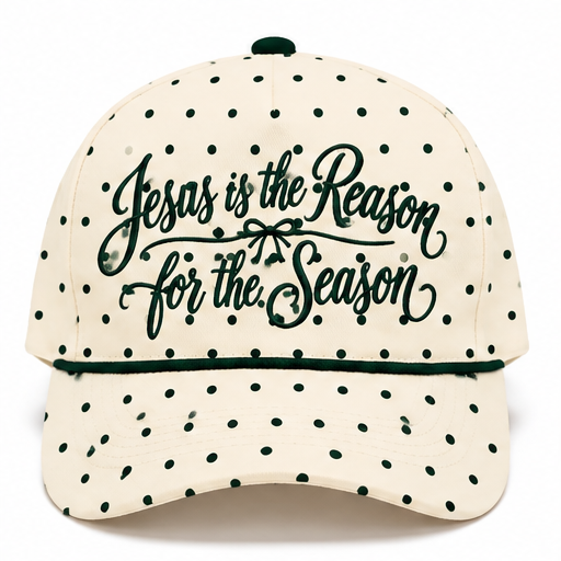 Jesus Is the Reason Polka Dot Embroidered Snapback Hat