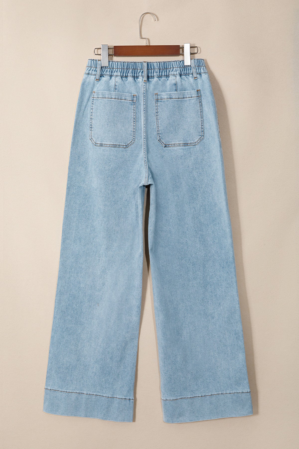 Blue Haven Patch-Pocket Wide-Leg Jeans