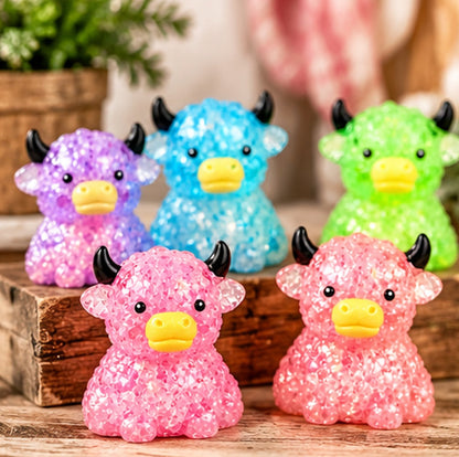 Mystery Glitter Highland Cow Squishy | Surprise Fidget Toy
