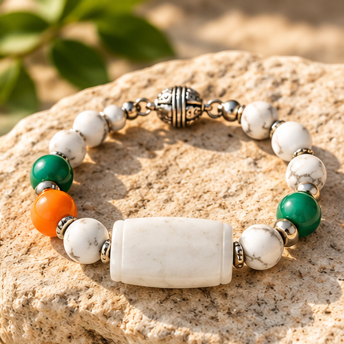 Coastal Charm Howlite & Quartz Necklace and Bracelet Set