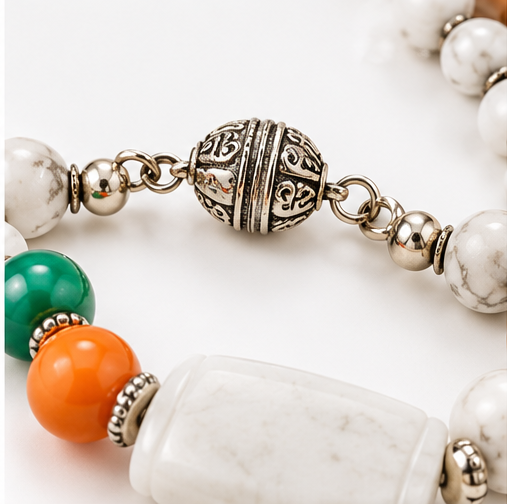 Coastal Charm Howlite & Quartz Necklace and Bracelet Set