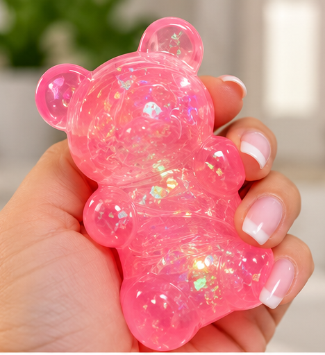Light-Up Gummy Bear Squishy Fidget Toy | Glowing Sensory Fun