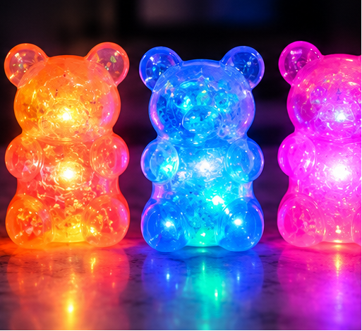 Light-Up Gummy Bear Squishy Fidget Toy | Glowing Sensory Fun