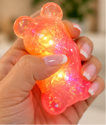 Light-Up Gummy Bear Squishy Fidget Toy | Glowing Sensory Fun
