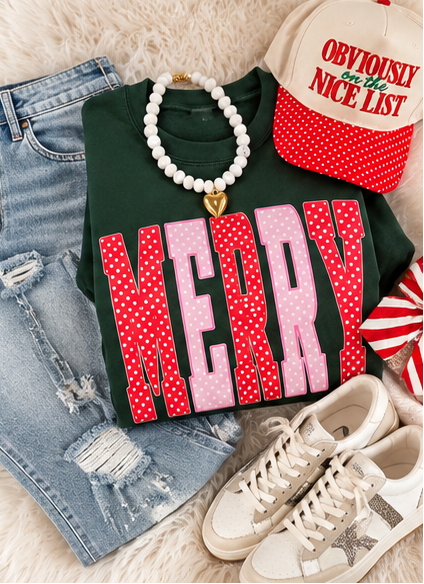 Merry Polka Dots Christmas Sweatshirt