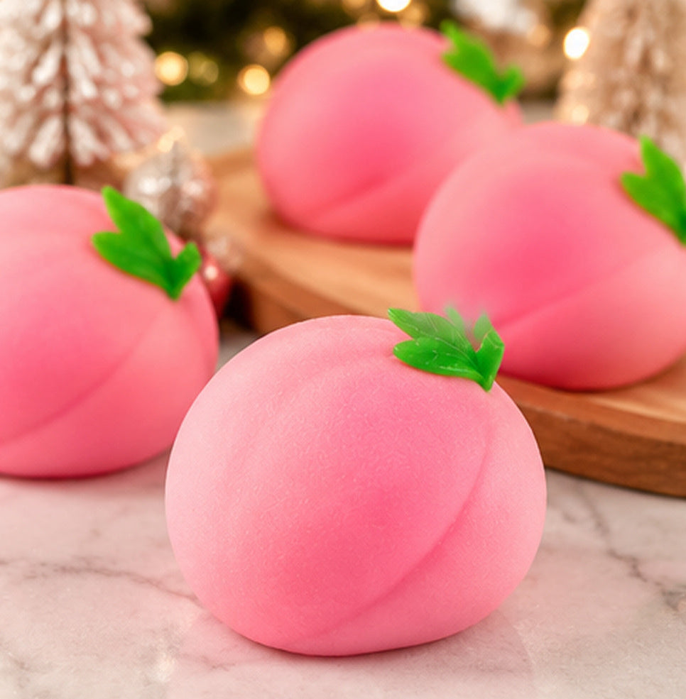 Peach Crunchy Squishy Toy | Stretchy ASMR Stress Ball