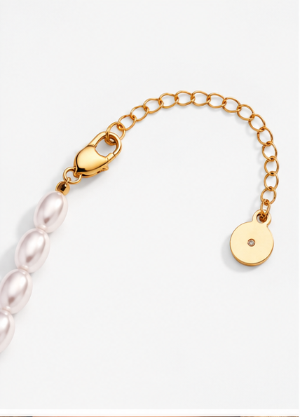 Pink Christmas Pearl Beaded Charm Necklace – Holiday Jewelry