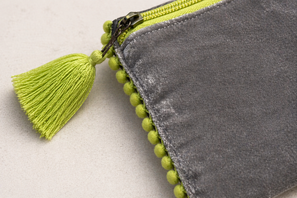 Neon Edge Velvet Pouch – Chic, Compact & Made to Stand Out