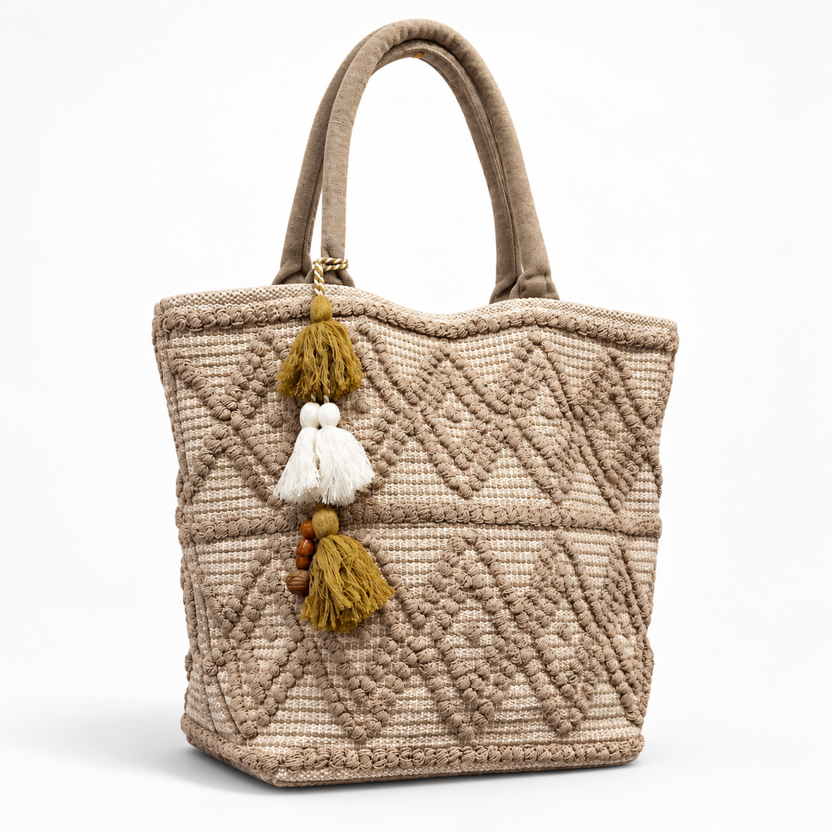Desert Loom Diamond Tote | Textured Cotton Carryall