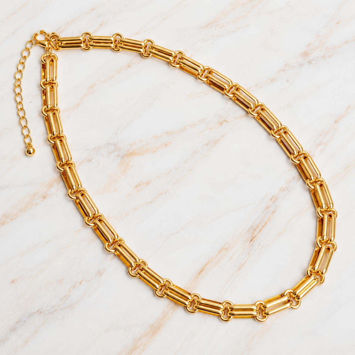 Golden Double-Link Chain Necklace