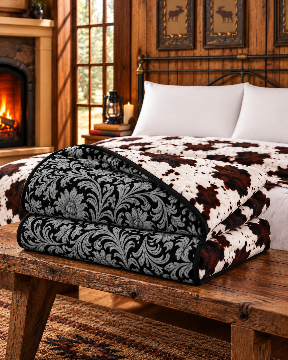 Ranch Revival Reversible King Blanket