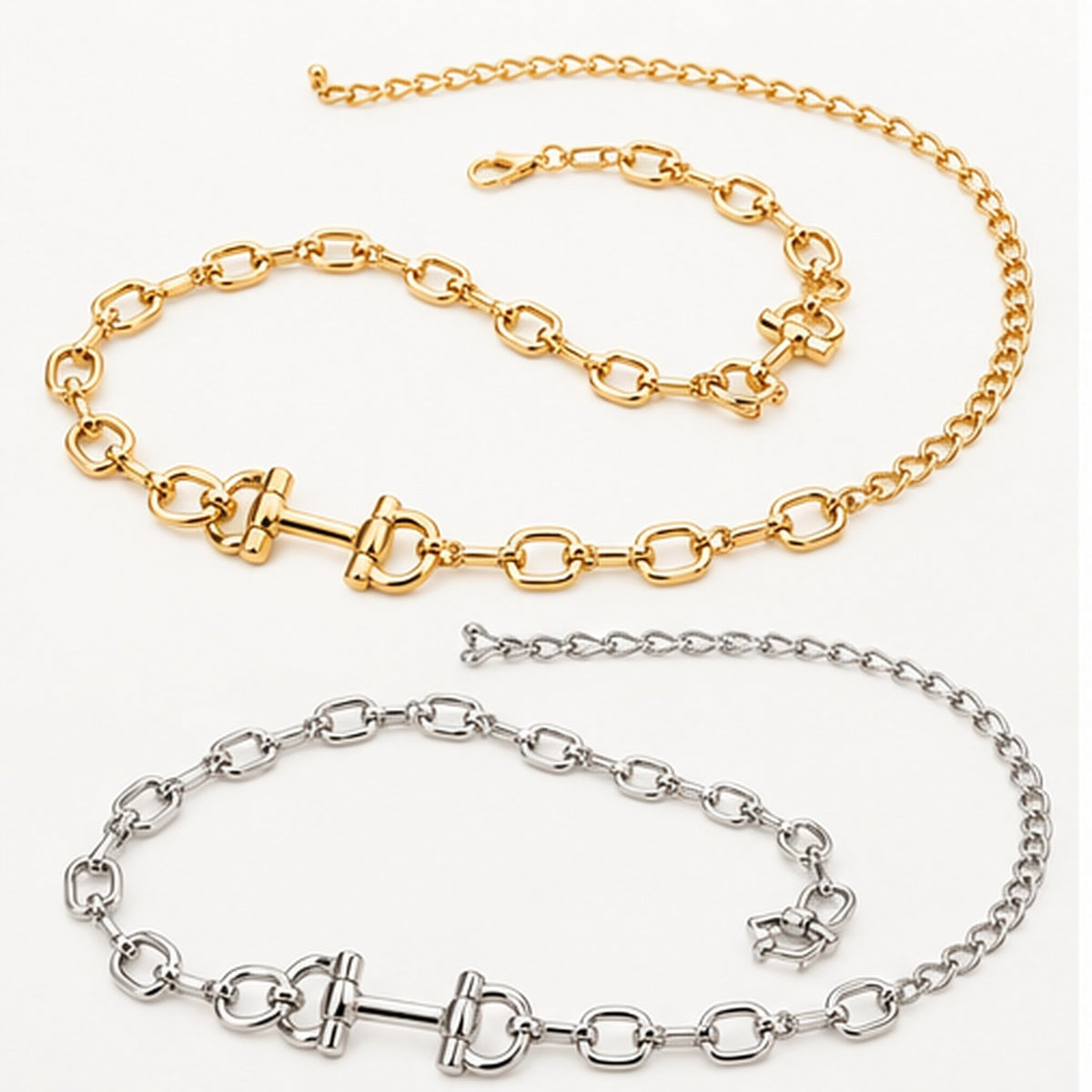 Equestrian Horsebit Link Waist Chain Belt — Gold or Silver