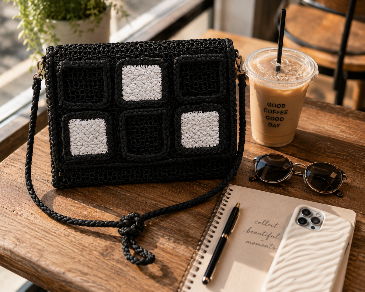 Harbor Patchwork Woven Crossbody Bag