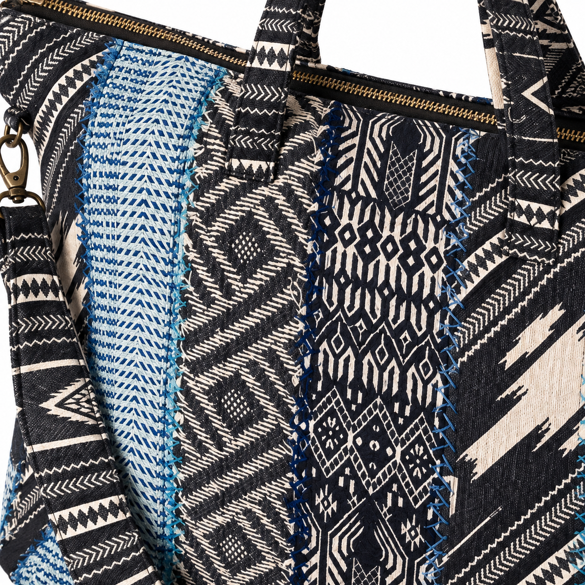 Indigo Trail Traveler Tote | Zippered Cotton Carryall