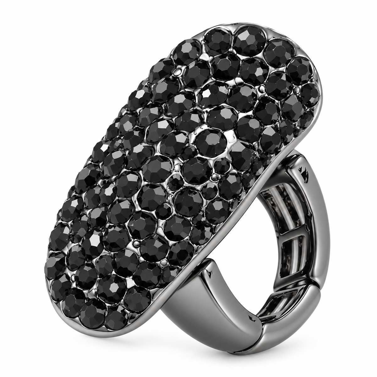 After Dark Crystal Pave Stretch Cocktail Ring